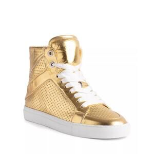 Zadig & Voltaire High Flash Vintage Sneakers US 6 Gold Metallic High Top NWB